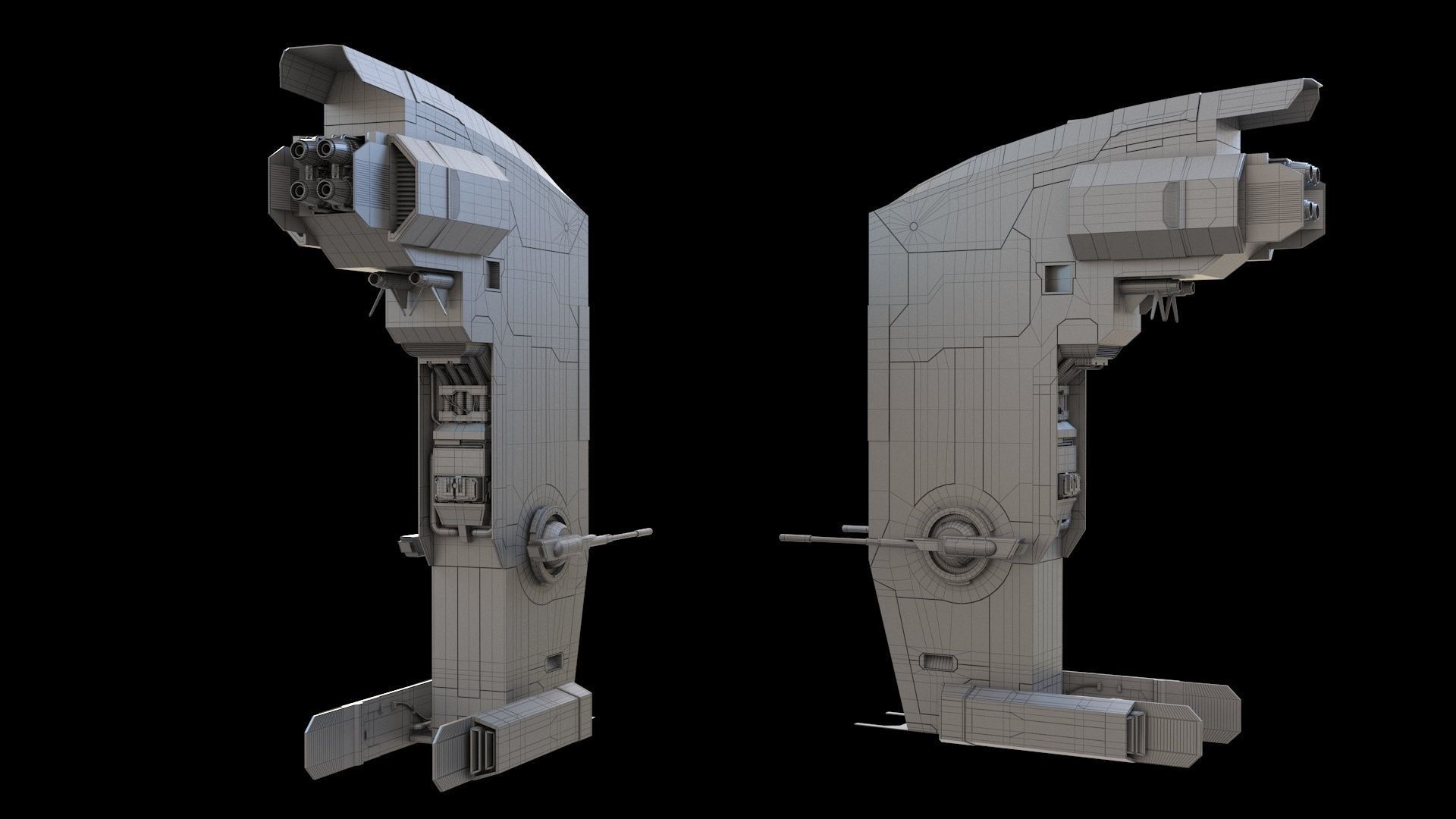 Spacefighter spaceship 3D model_8