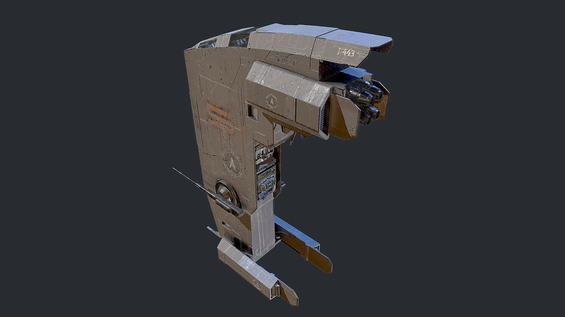 Spacefighter spaceship 3D model_2