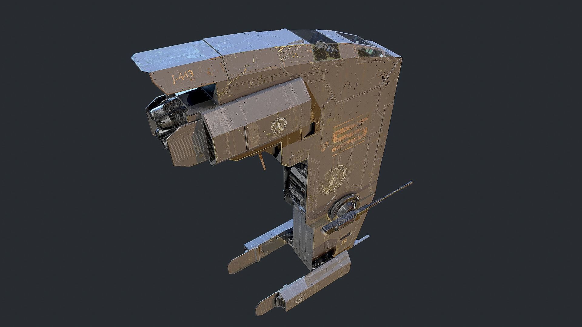 Spacefighter spaceship 3D model_4