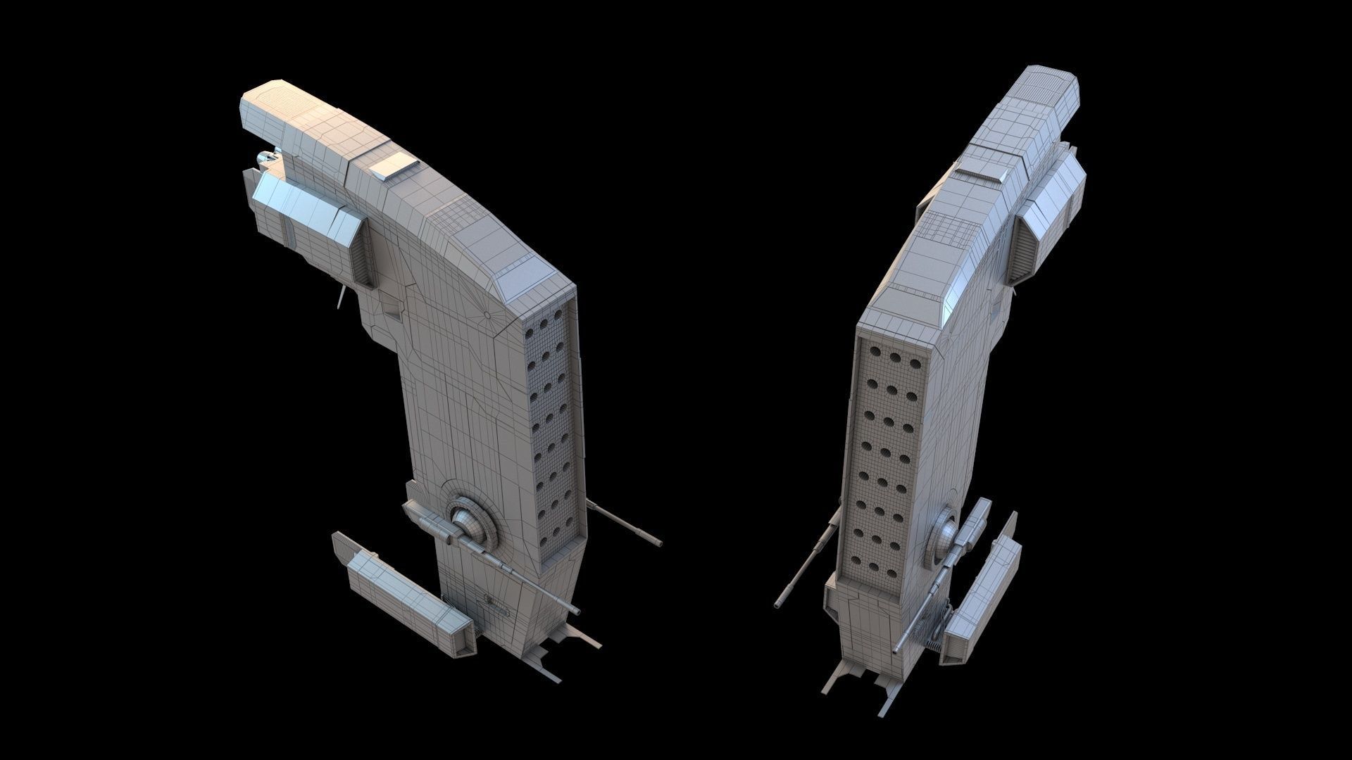 Spacefighter spaceship 3D model_10