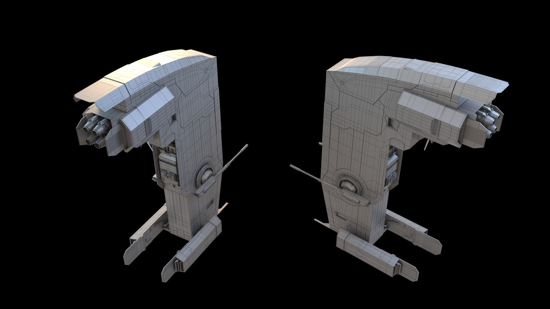 Spacefighter spaceship 3D model_9