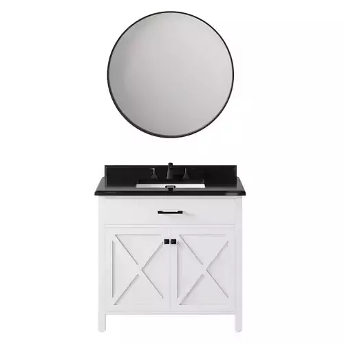 OVE Ainsley 36 White Vanity 3D model