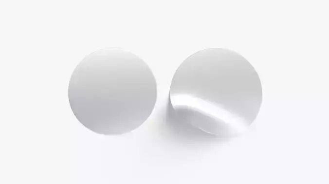 Two Round Stickers - silver smooth and bended adhesive labels