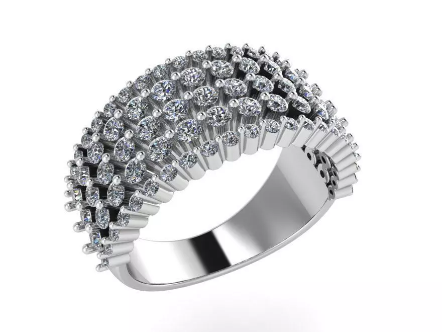 4 row basket seting ring 0005 3D print model_0