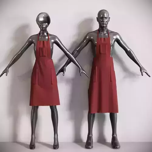 APRON two mannequins wearing aprons