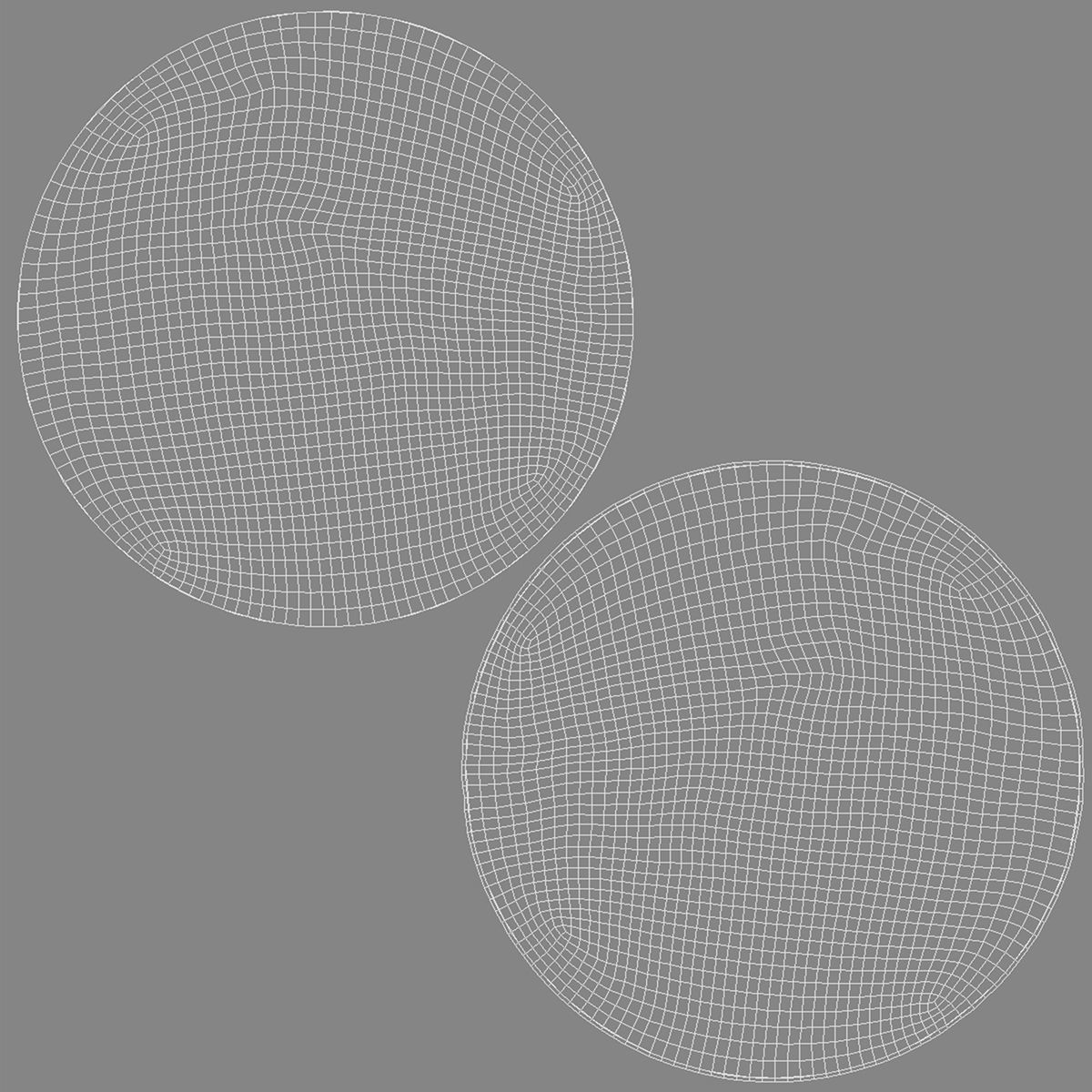 Two Round Stickers - silver sleek and wrinkly sticky tag Low-poly 3D model_7