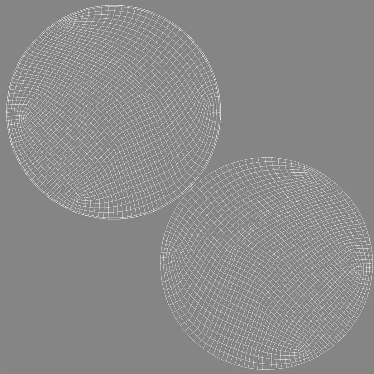 Two Round Stickers - silver flat and crumpled adhesive label Low-poly 3D model_4