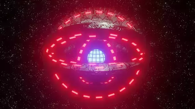 Dyson Sphere Death Star Low-poly 3D model