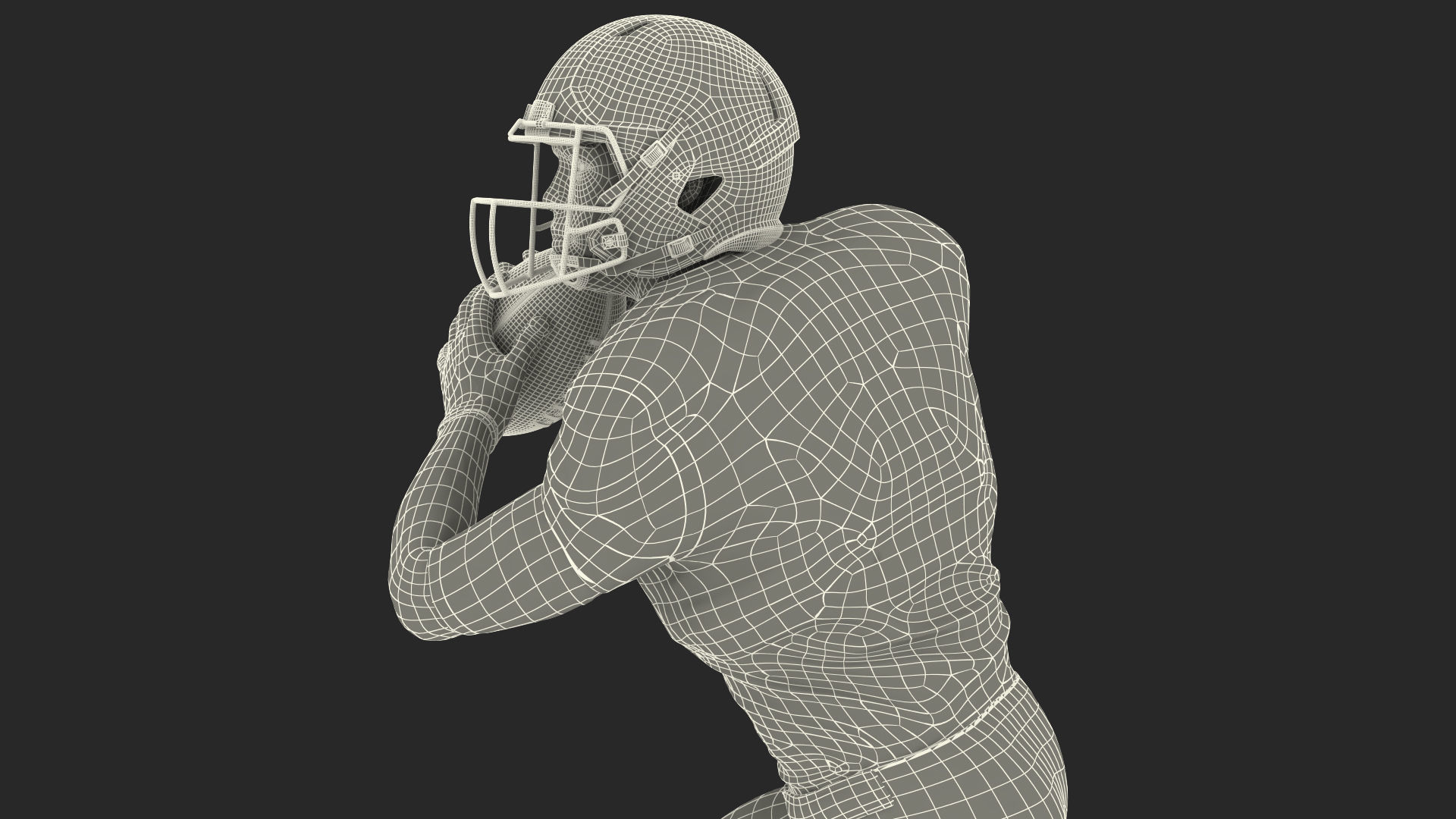 Kansas City Chiefs American Football Player Running The Ball Fur 3D model_22