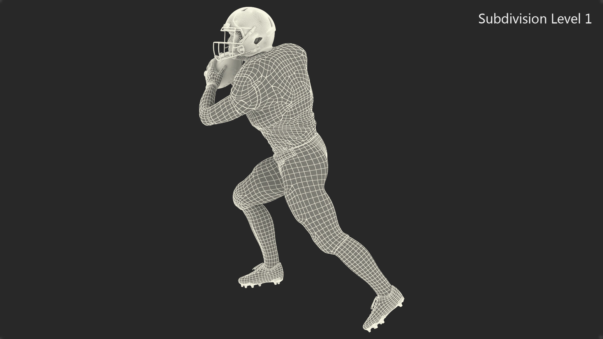 Kansas City Chiefs American Football Player Running The Ball Fur 3D model_16