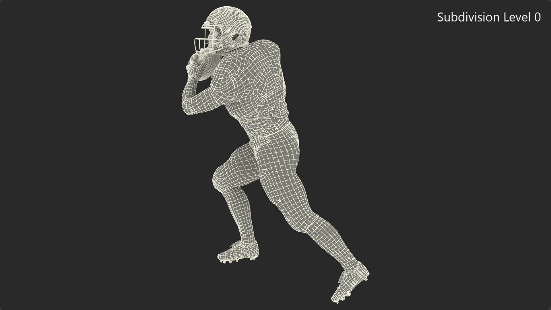 Kansas City Chiefs American Football Player Running The Ball Fur 3D model_15