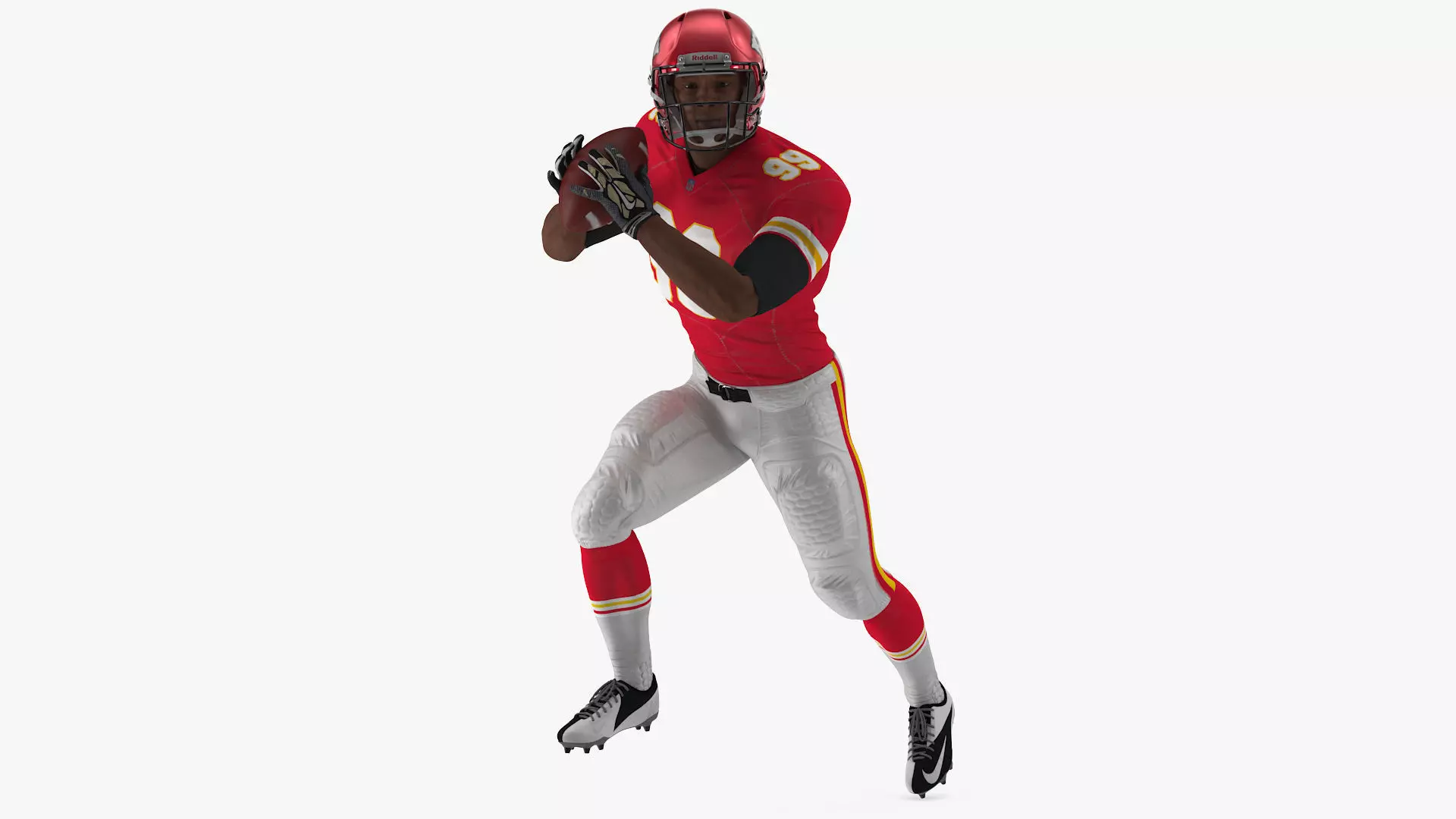 Kansas City Chiefs American Football Player Running The Ball Fur 3D model_0