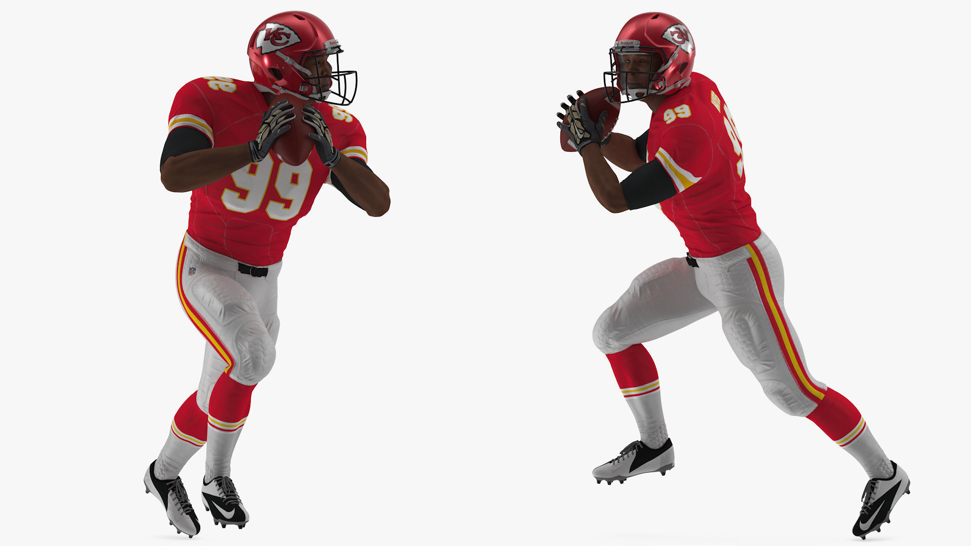 Kansas City Chiefs American Football Player Running The Ball Fur 3D model_4