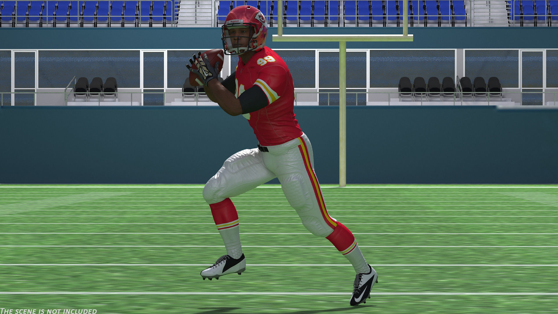 Kansas City Chiefs American Football Player Running The Ball Fur 3D model_1