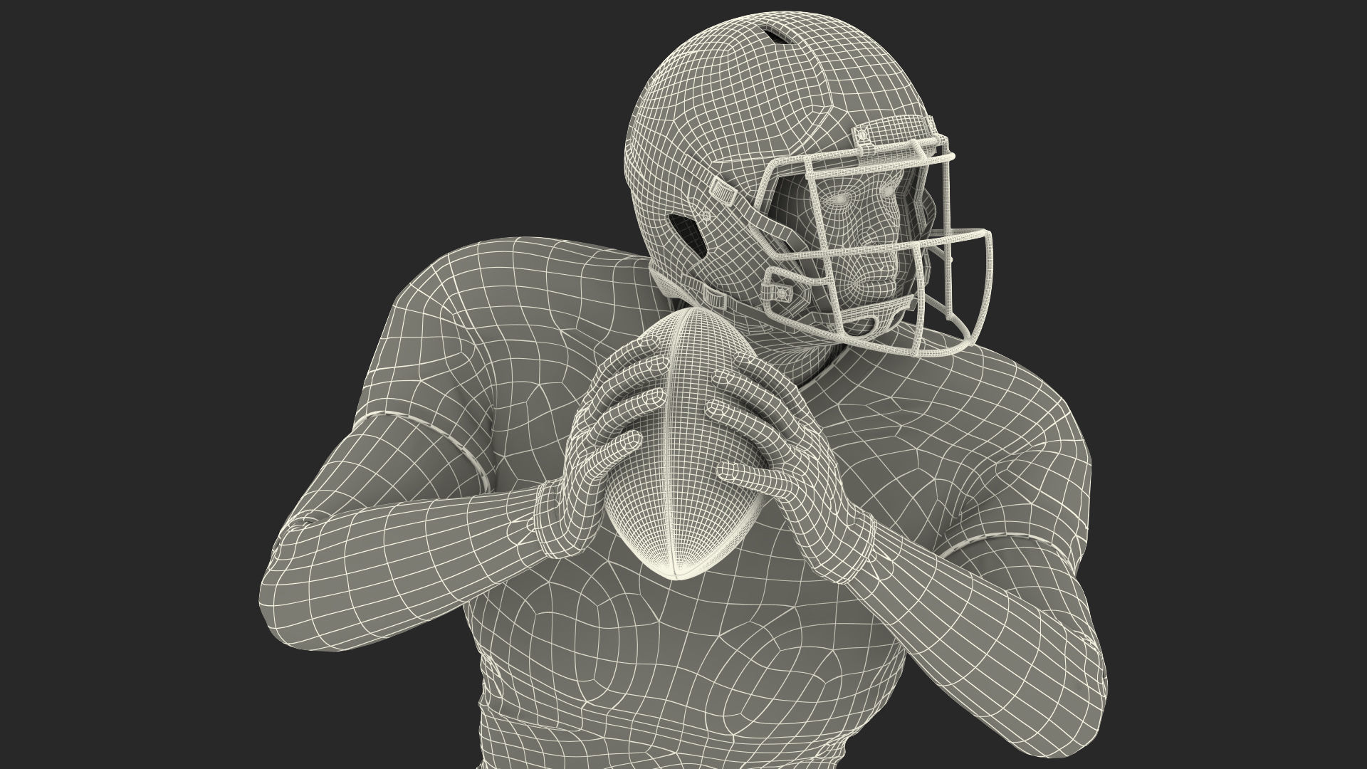 Kansas City Chiefs American Football Player Running The Ball Fur 3D model_26