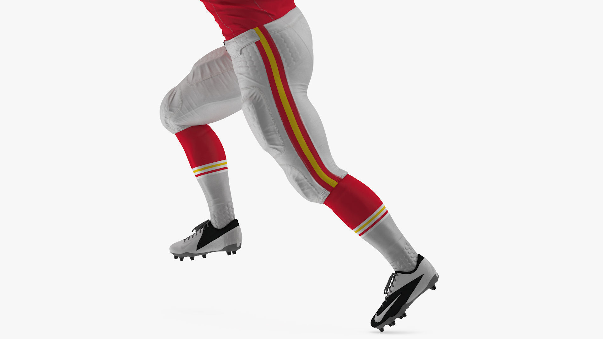 Kansas City Chiefs American Football Player Running The Ball Fur 3D model_7