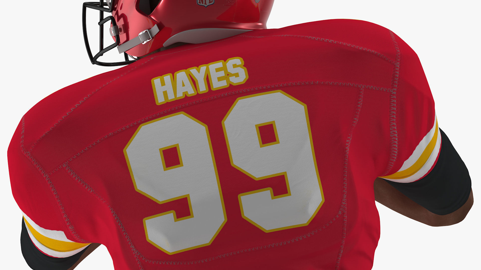 Kansas City Chiefs American Football Player Running The Ball Fur 3D model_8