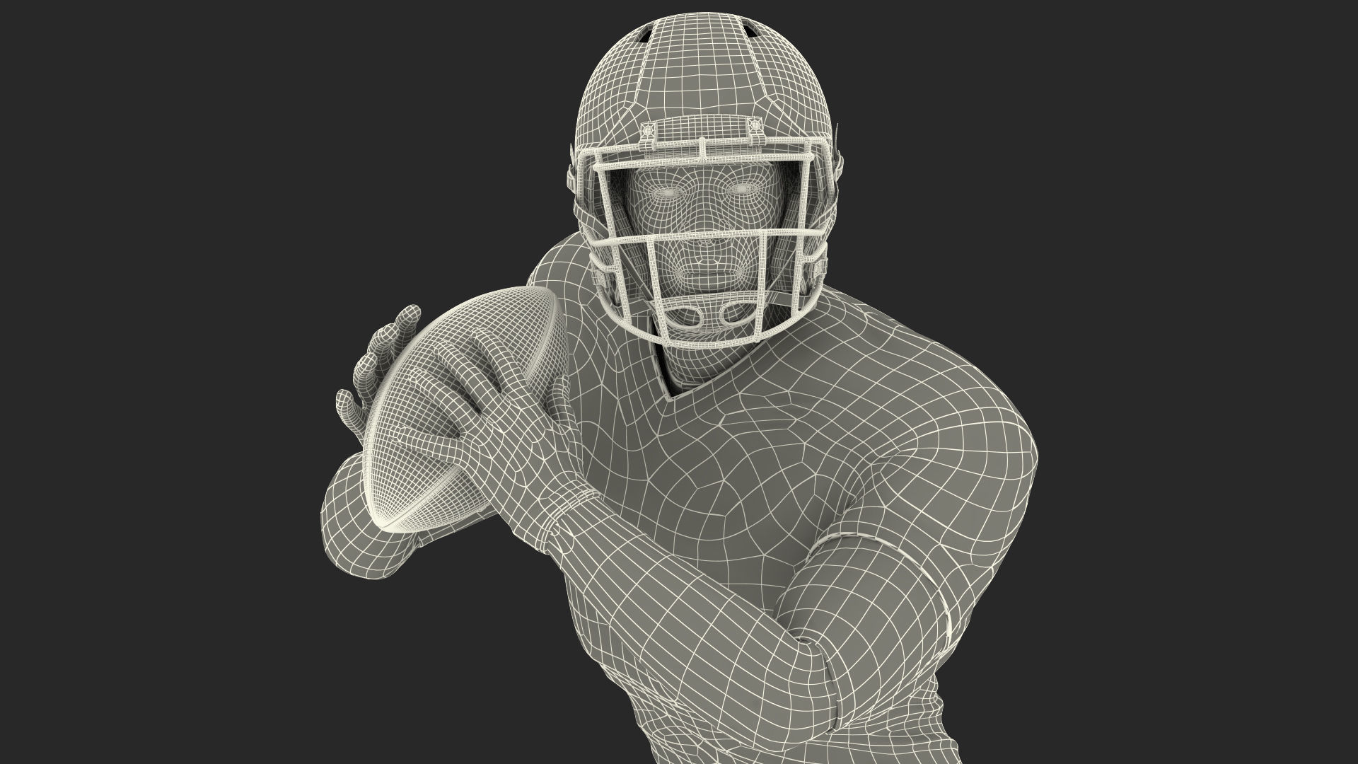 Kansas City Chiefs American Football Player Running The Ball Fur 3D model_25