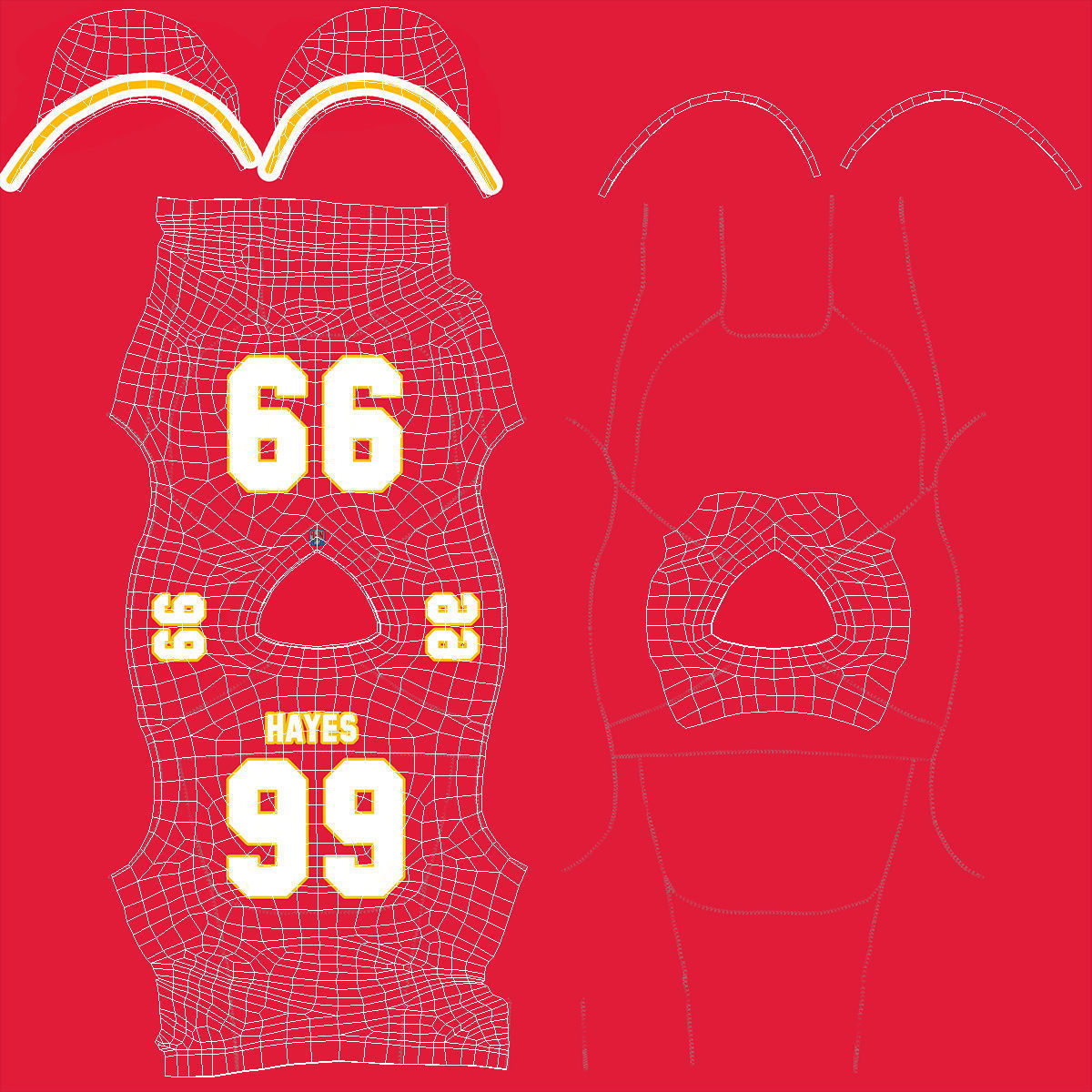 Kansas City Chiefs American Football Player Running The Ball Fur 3D model_17