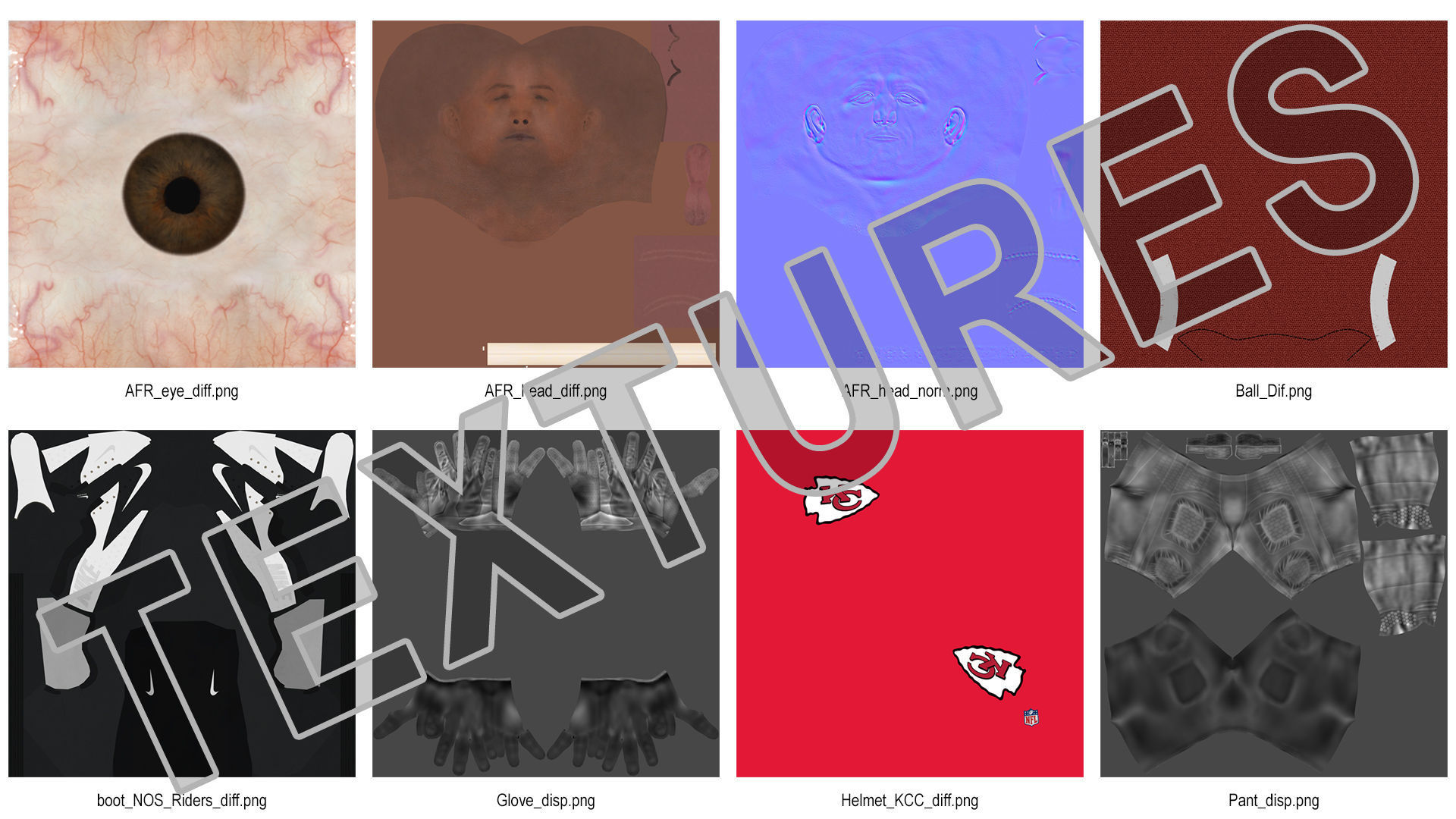 Kansas City Chiefs American Football Player Running The Ball Fur 3D model_18