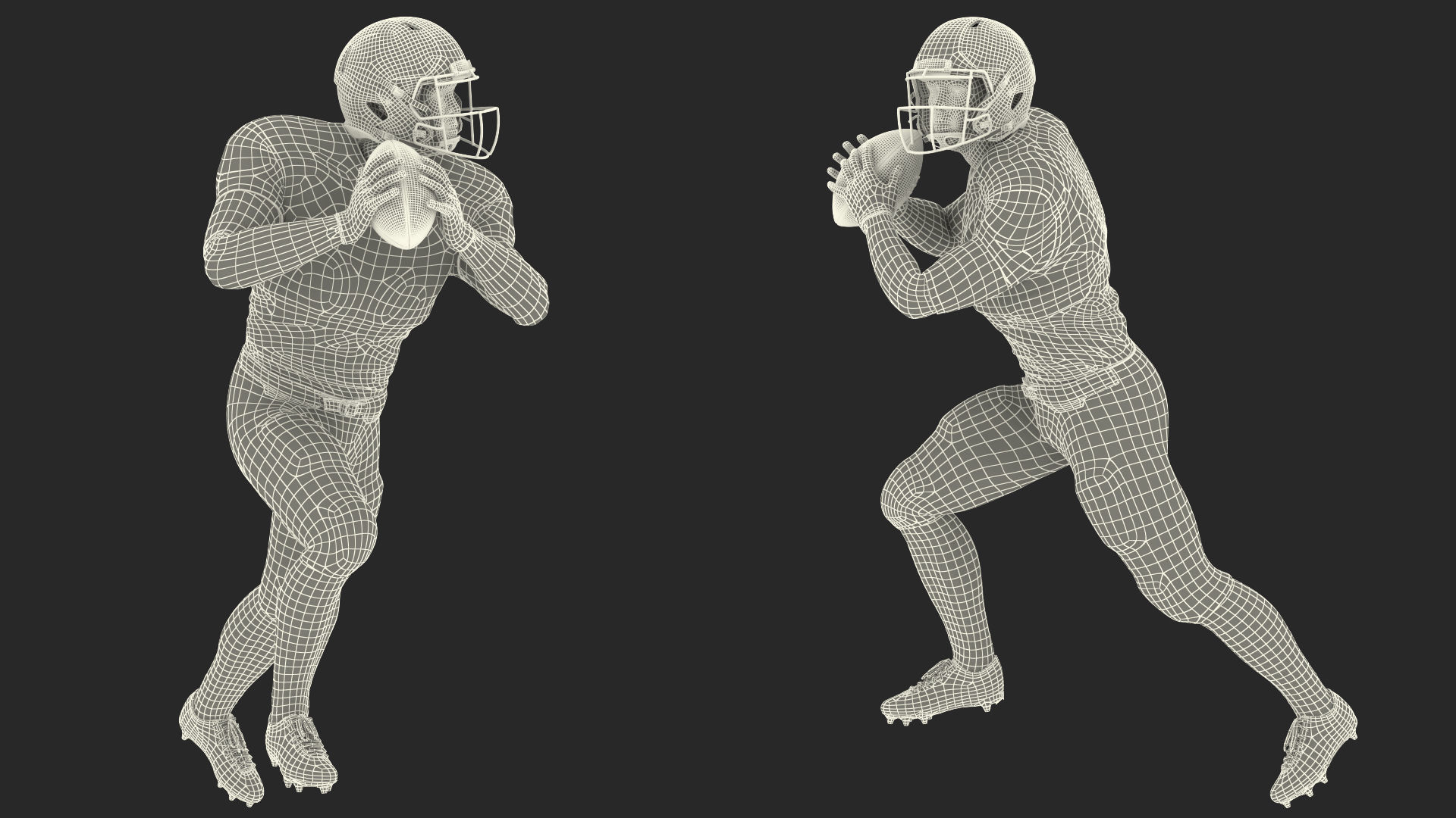Kansas City Chiefs American Football Player Running The Ball Fur 3D model_20