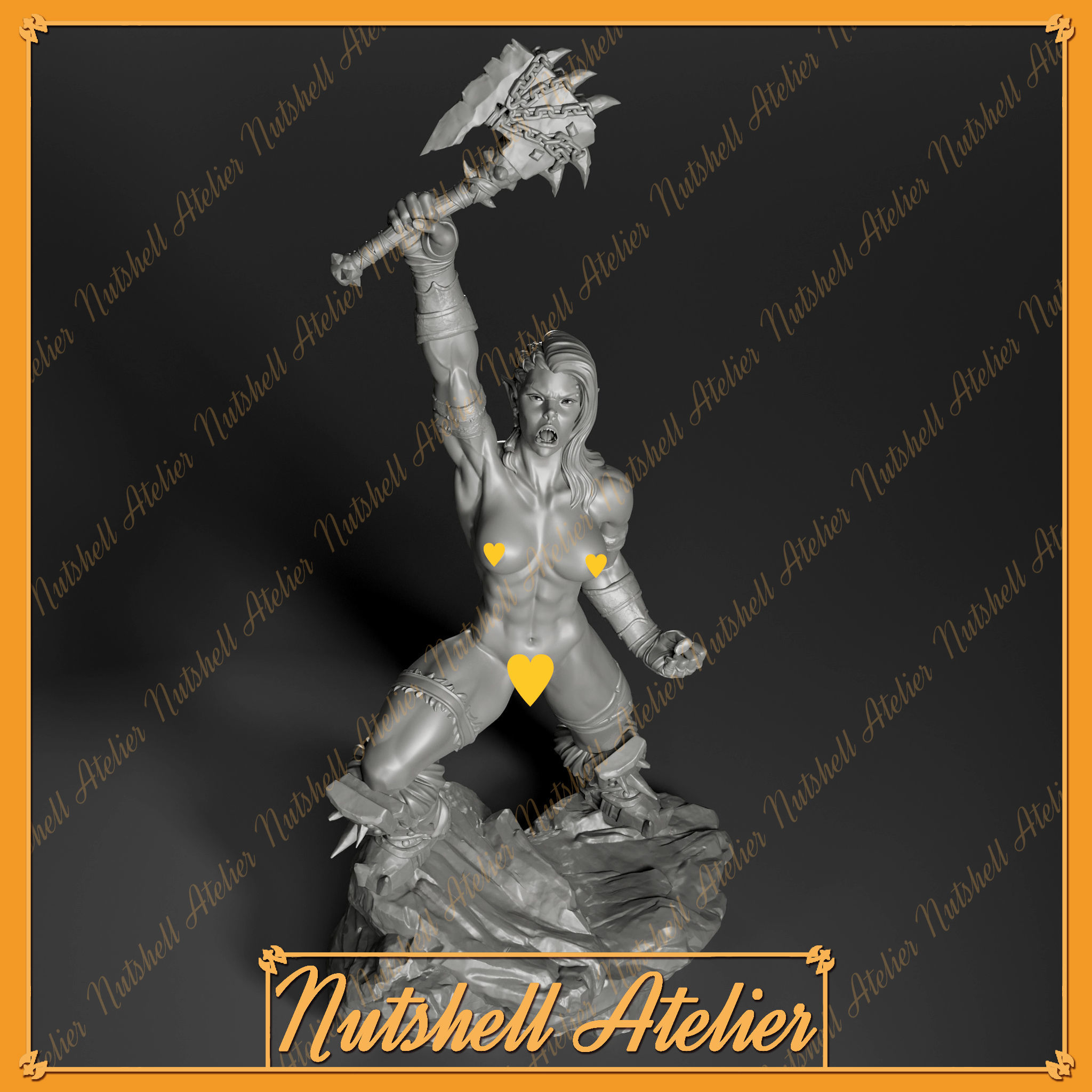 Nutshell Atelier - Female Orc - NSFW 3D print model_11
