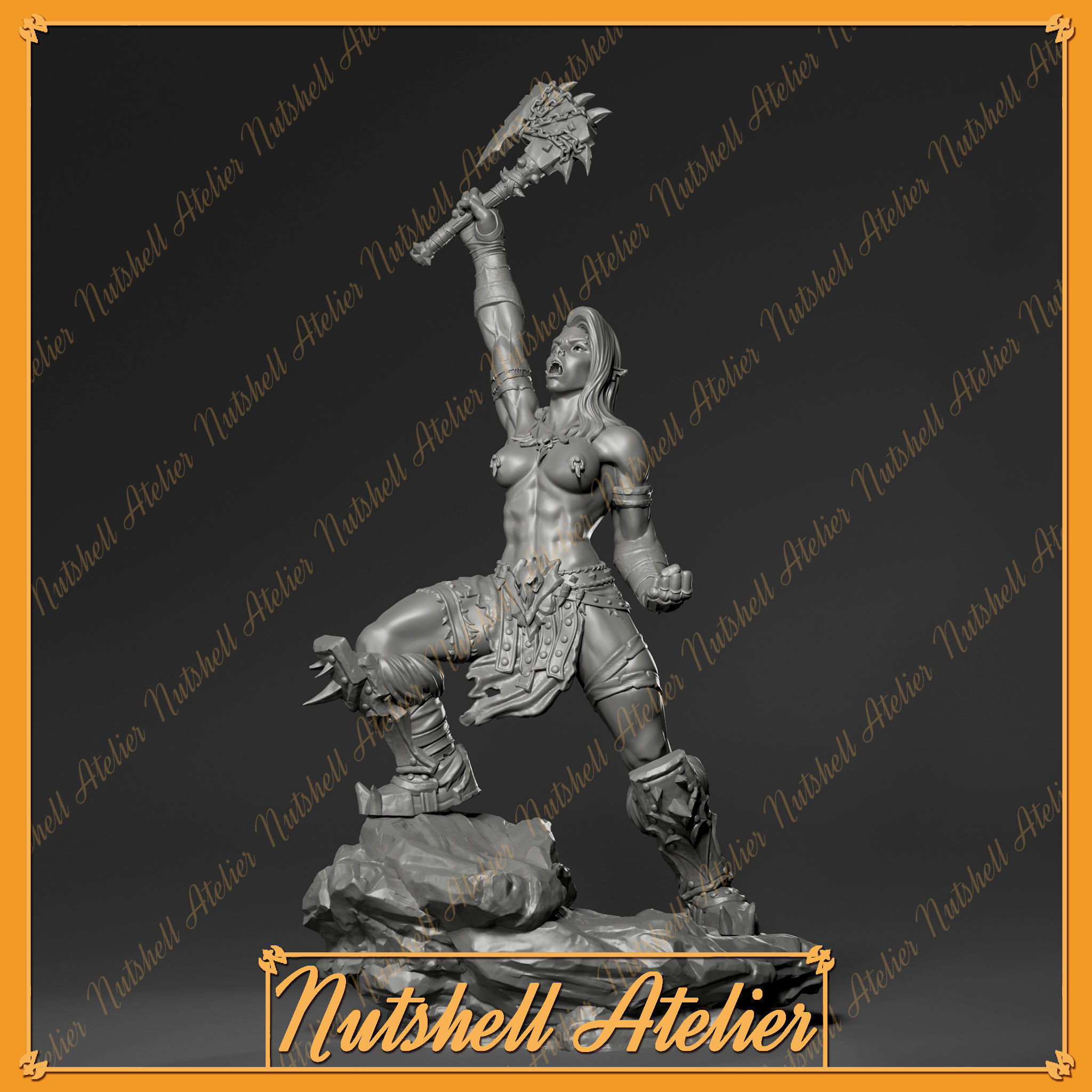 Nutshell Atelier - Female Orc - NSFW 3D print model_1