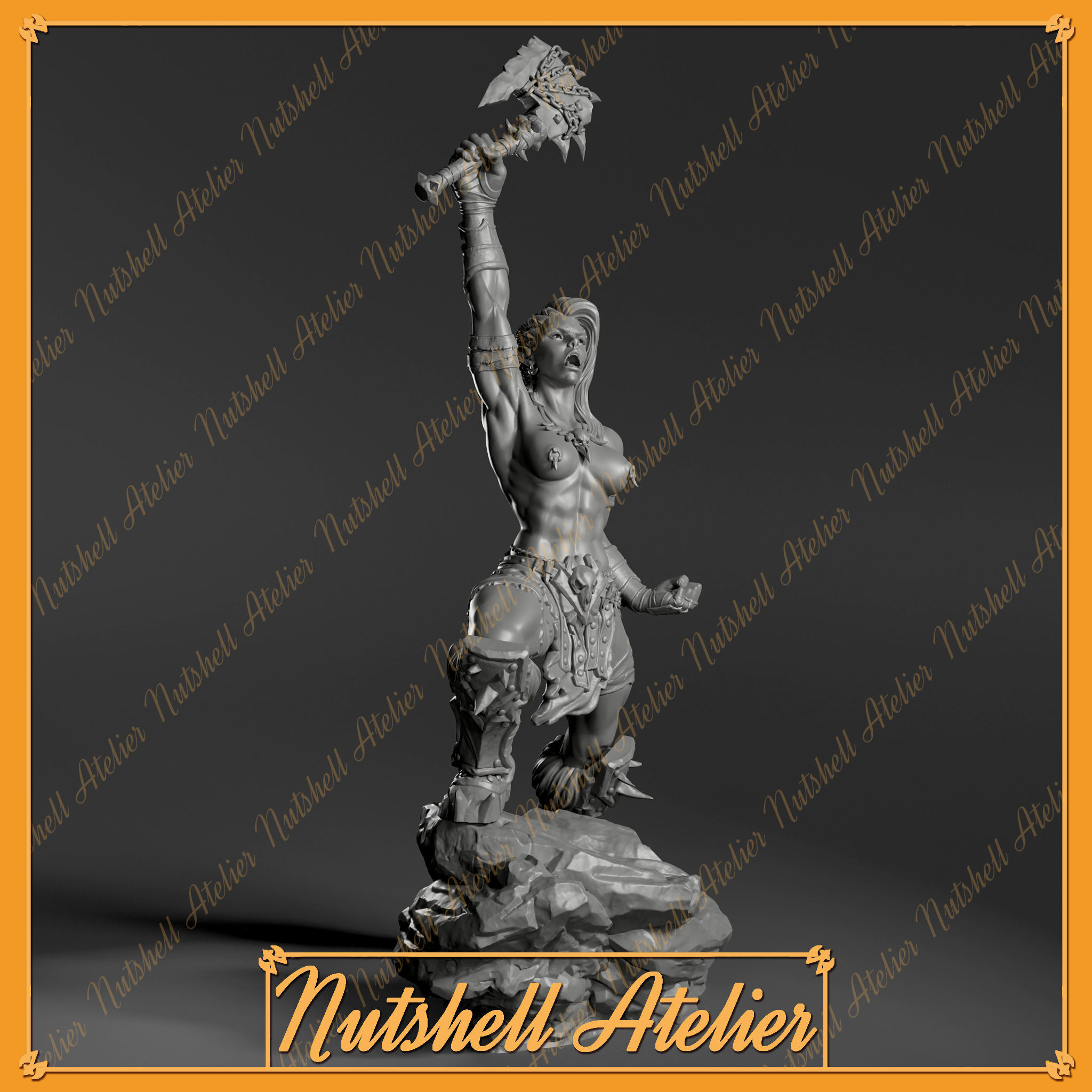 Nutshell Atelier - Female Orc - NSFW 3D print model_5