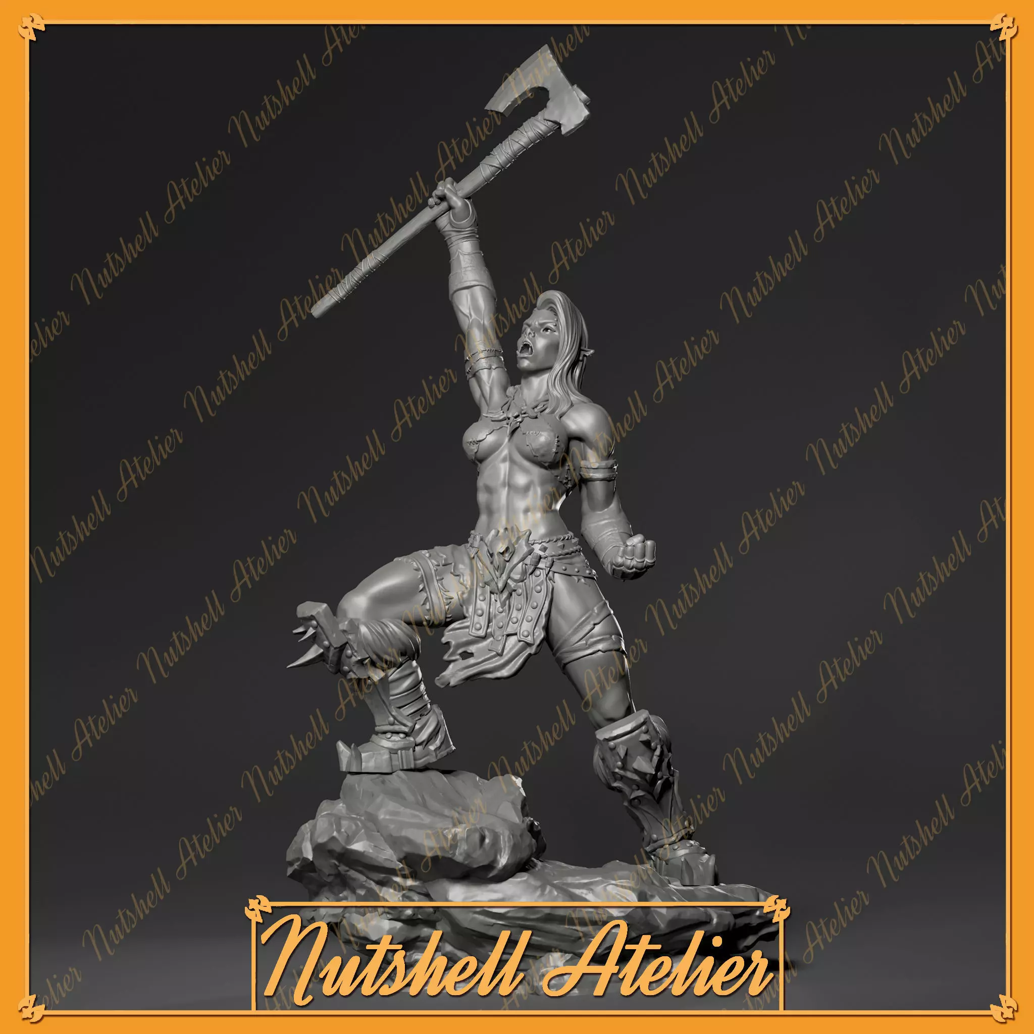 Nutshell Atelier - Female Orc - NSFW 3D print model_0