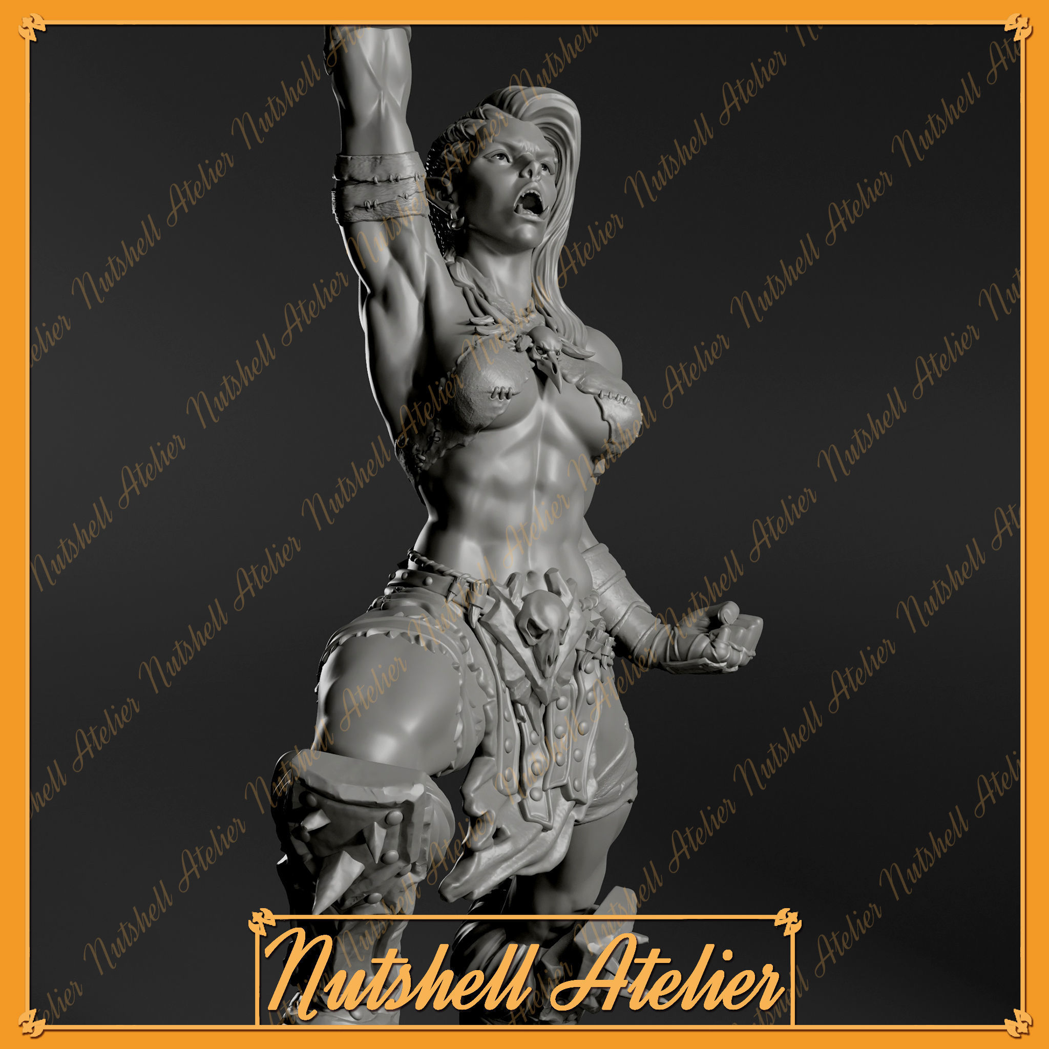 Nutshell Atelier - Female Orc - NSFW 3D print model_12
