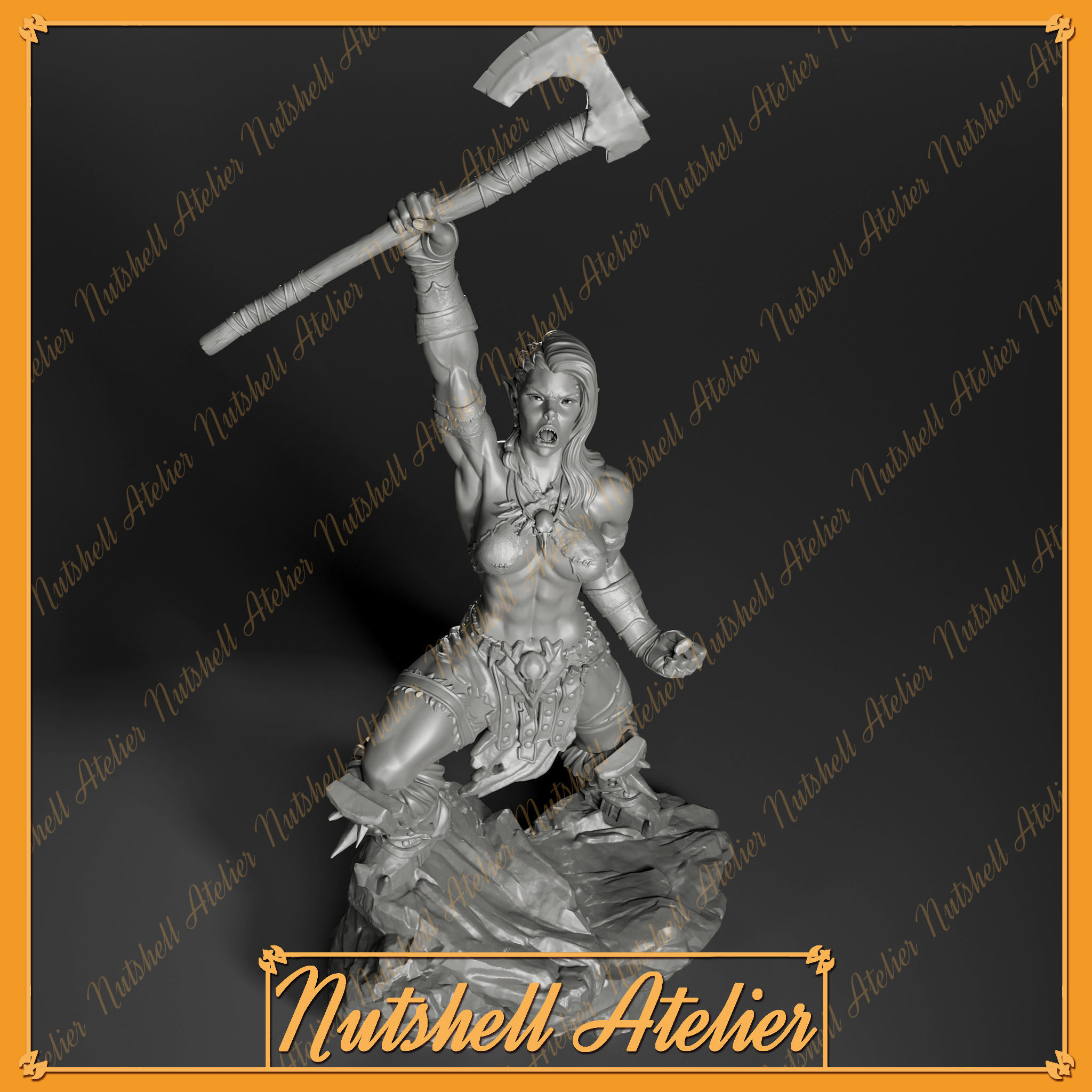 Nutshell Atelier - Female Orc - NSFW 3D print model_8