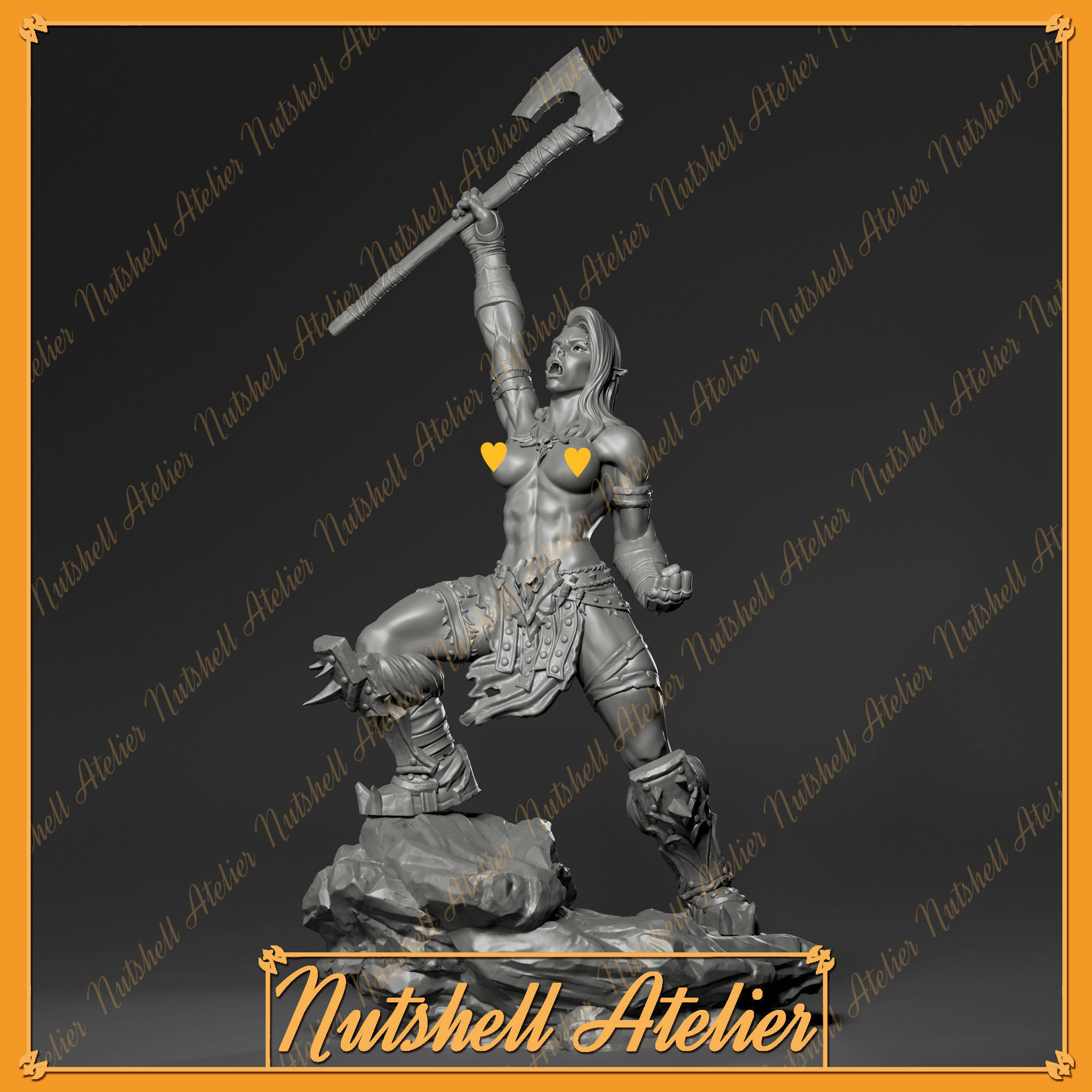 Nutshell Atelier - Female Orc - NSFW 3D print model_2