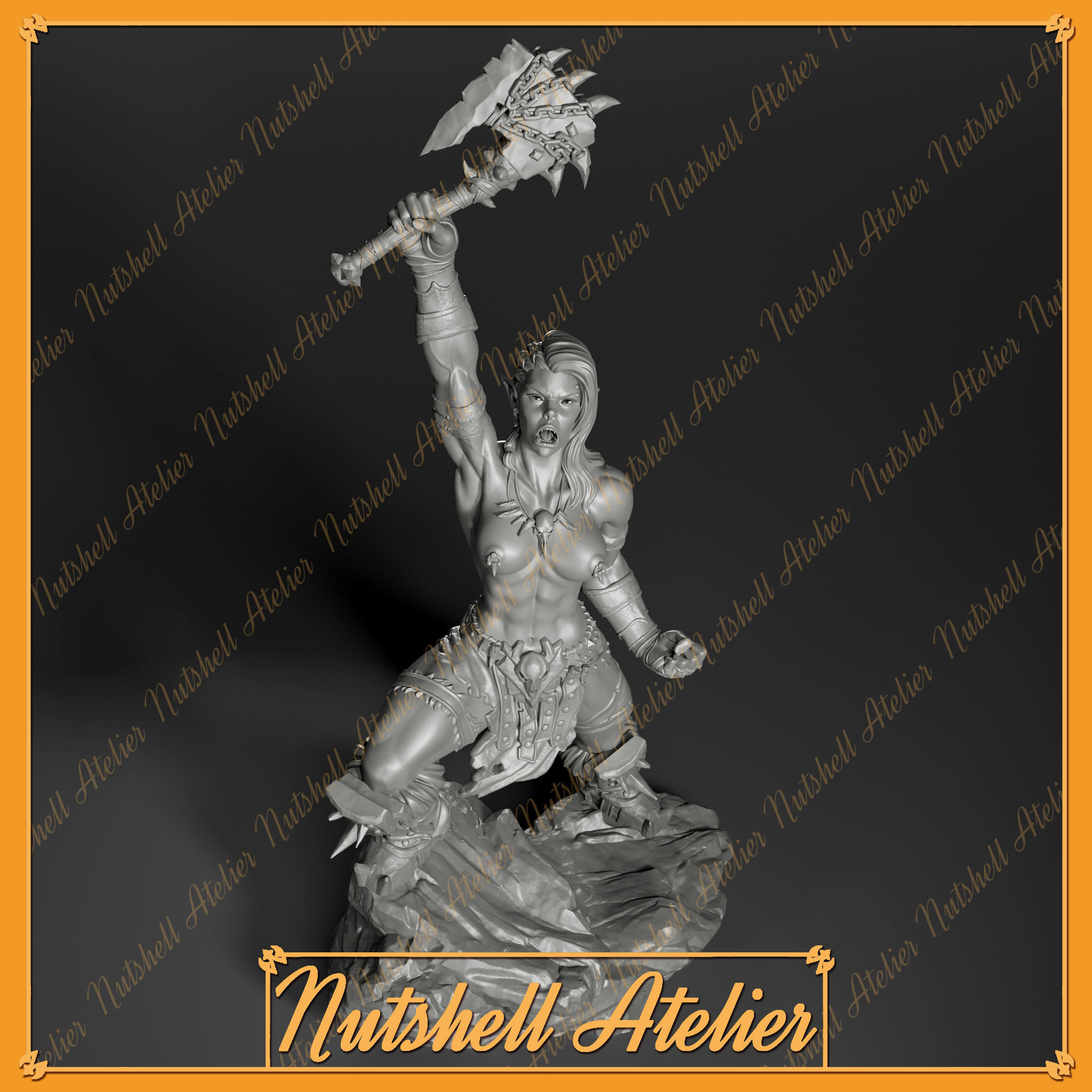 Nutshell Atelier - Female Orc - NSFW 3D print model_9