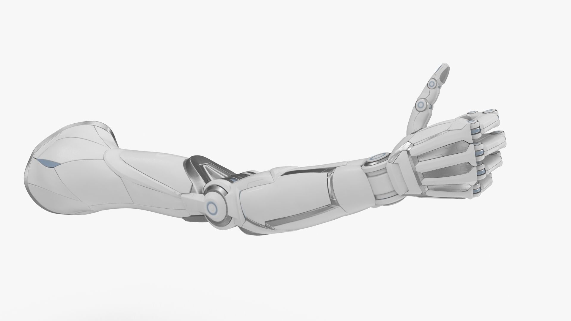 Cyborg female arm 3D model_8