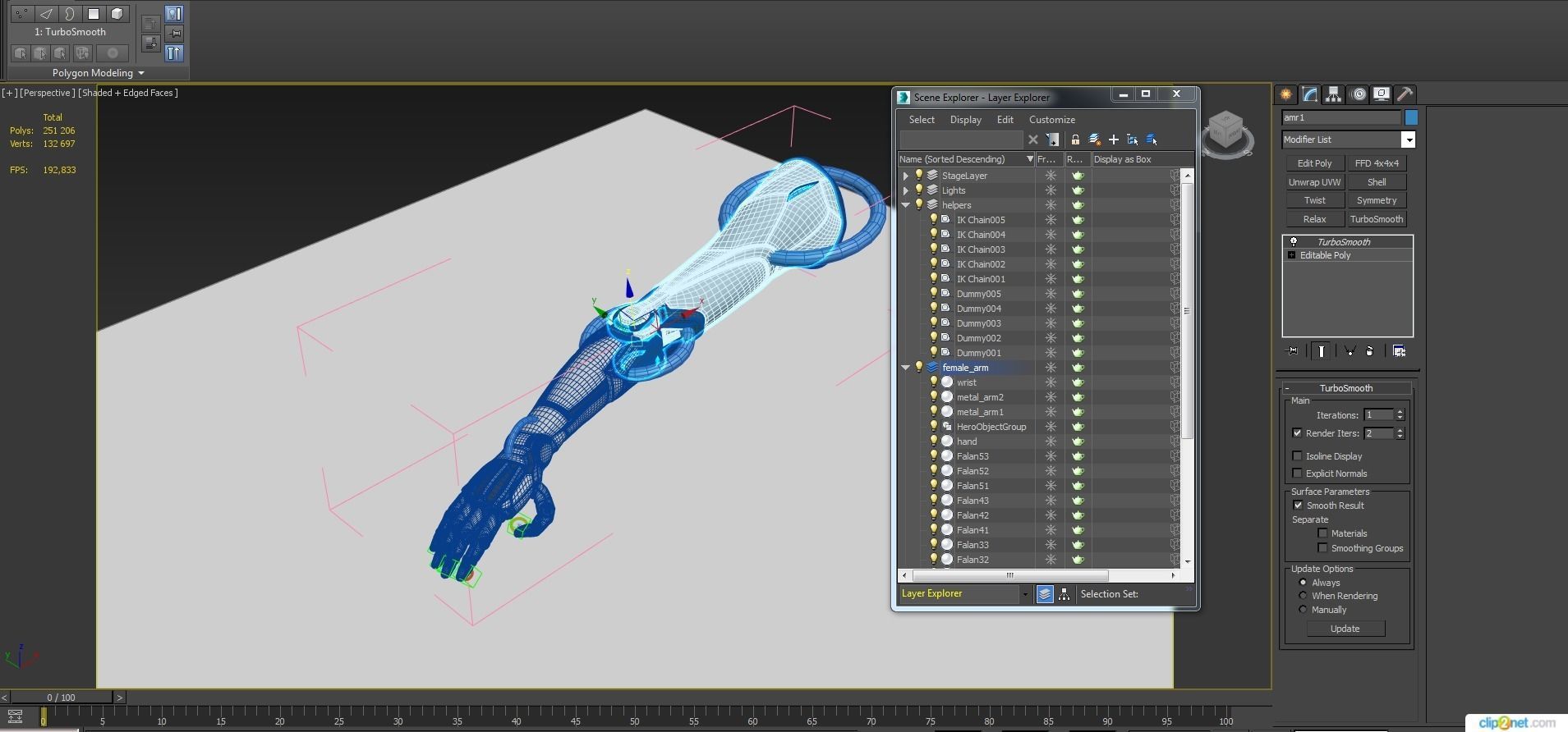 Cyborg female arm 3D model_23