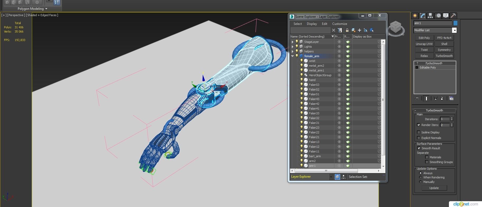 Cyborg female arm 3D model_22