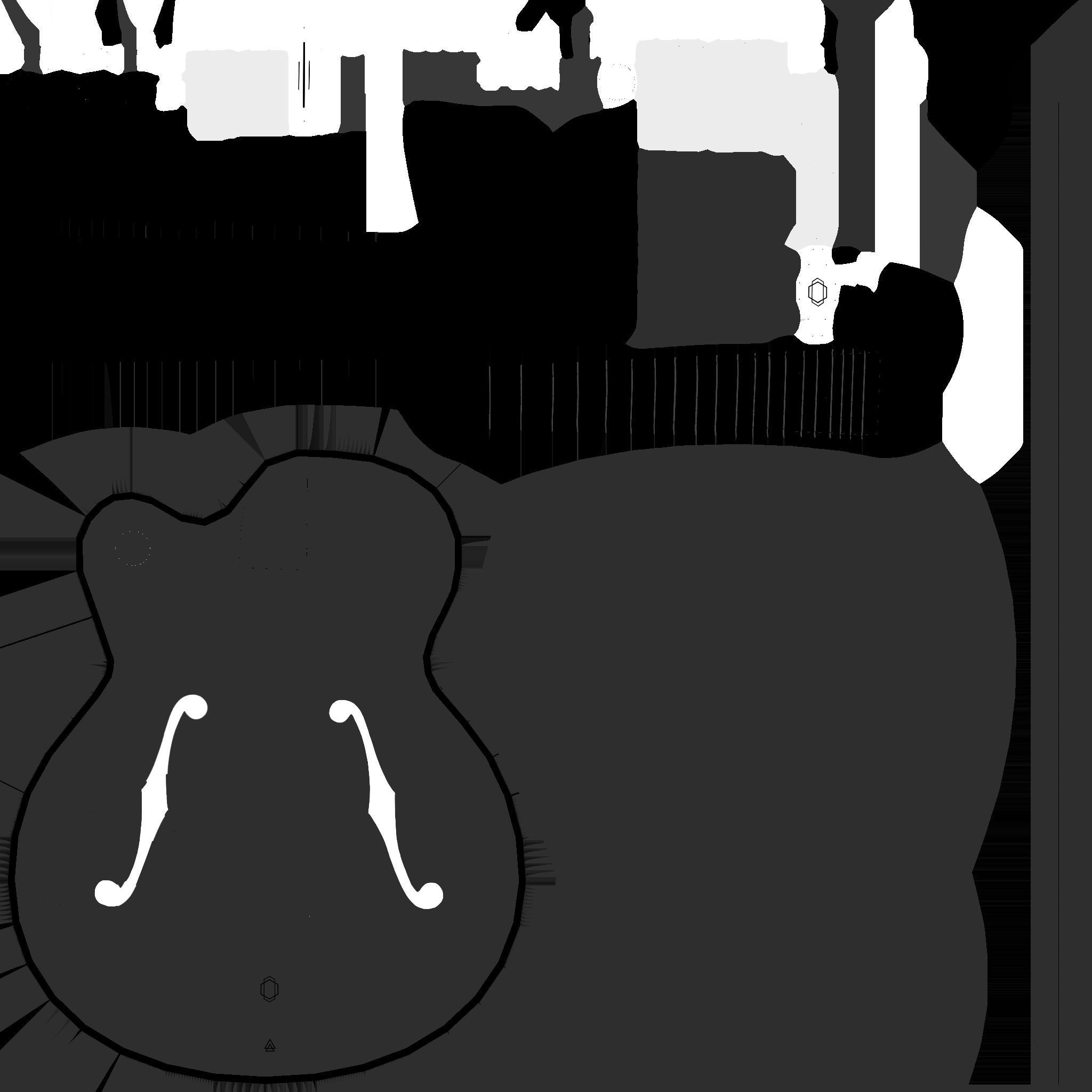 Electric Guitar J02 White - Music Instrument Design Low-poly 3D model_22