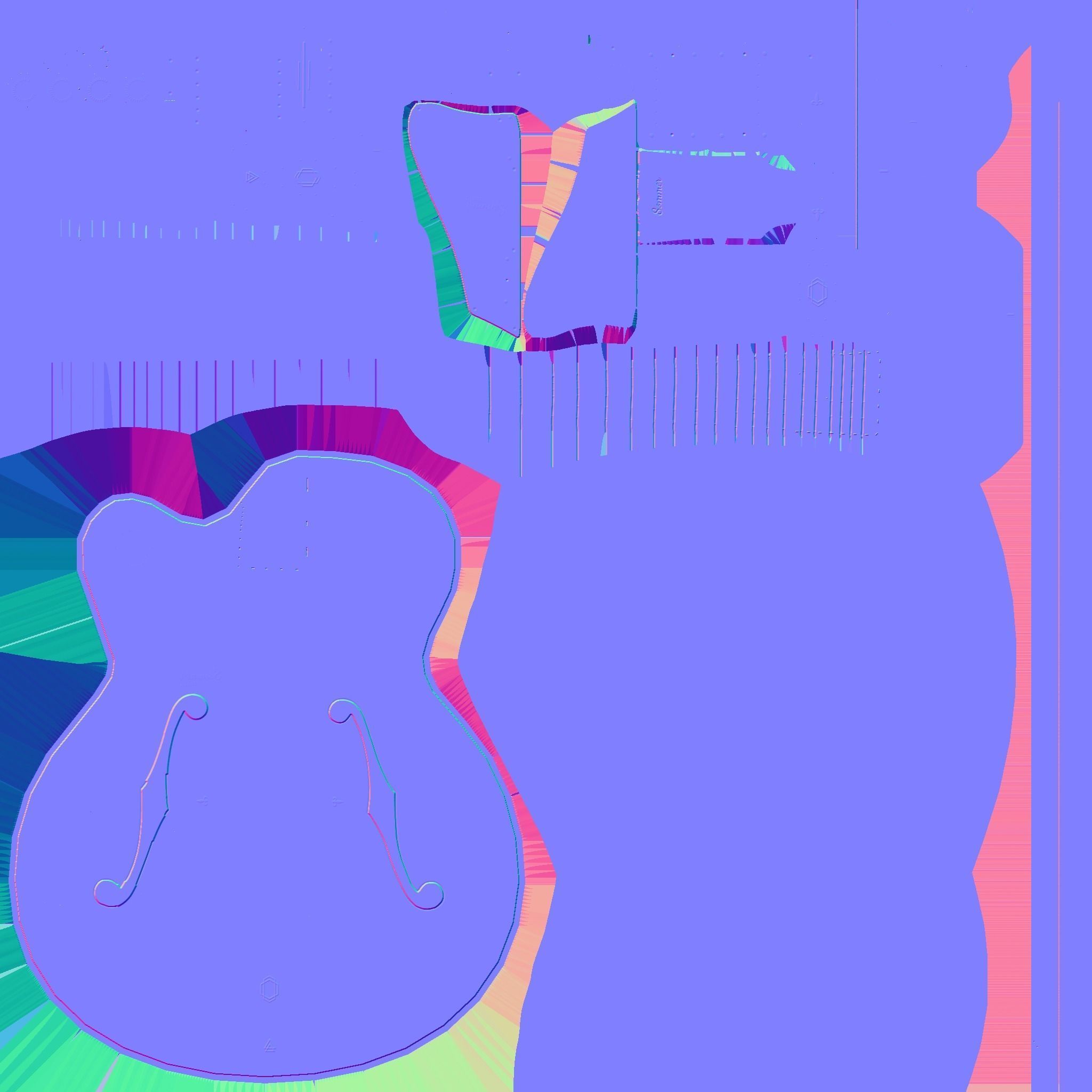 Electric Guitar J02 White - Music Instrument Design Low-poly 3D model_23