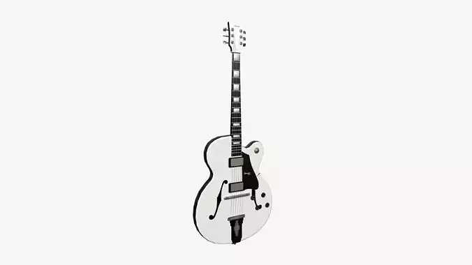 Electric Guitar J02 White - Music Instrument Design Low-poly 3D model