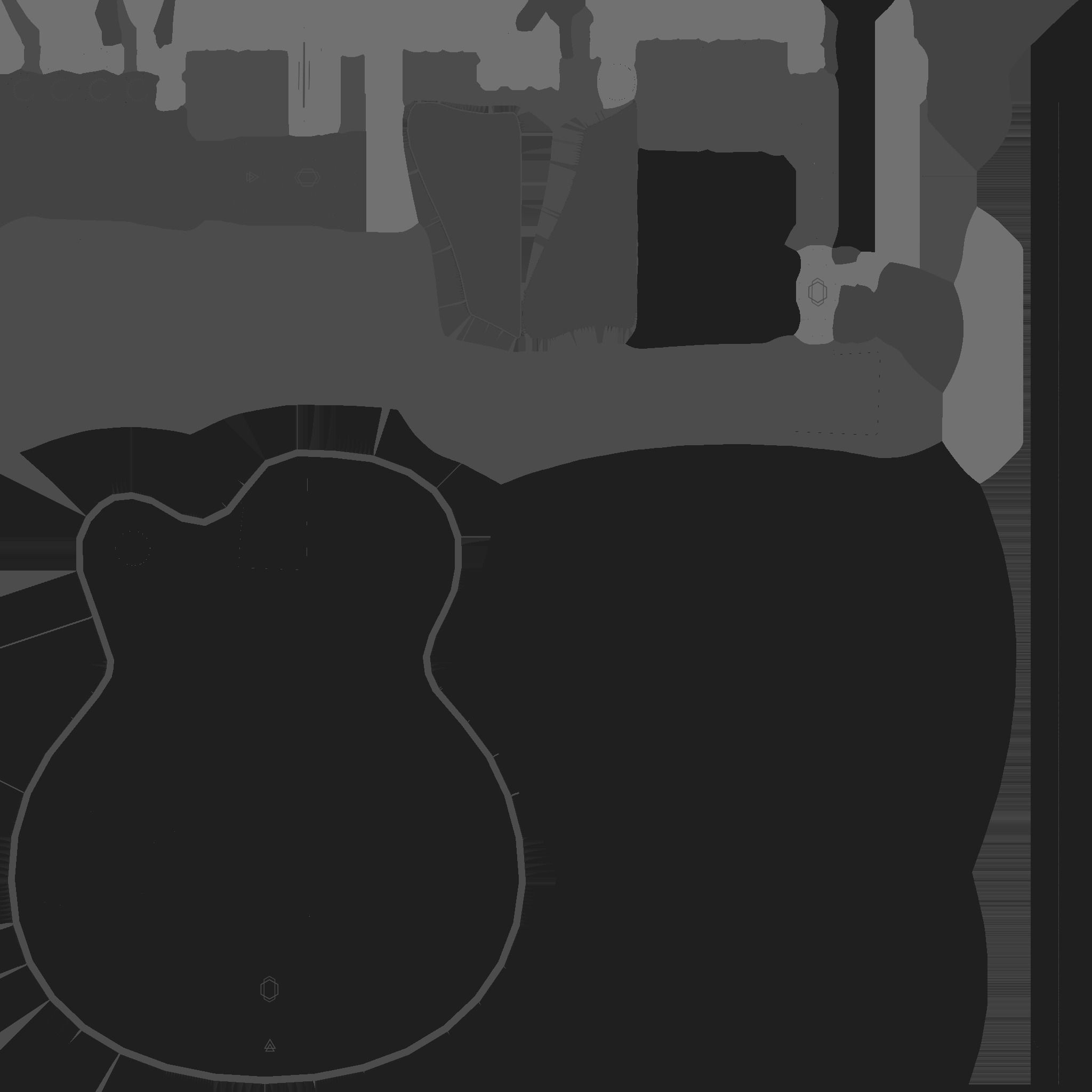 Electric Guitar J02 White - Music Instrument Design Low-poly 3D model_24