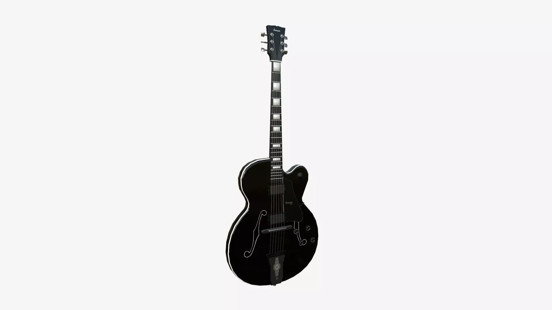 Electric Guitar J03 Black - Music Instrument Design Low-poly 3D model_0