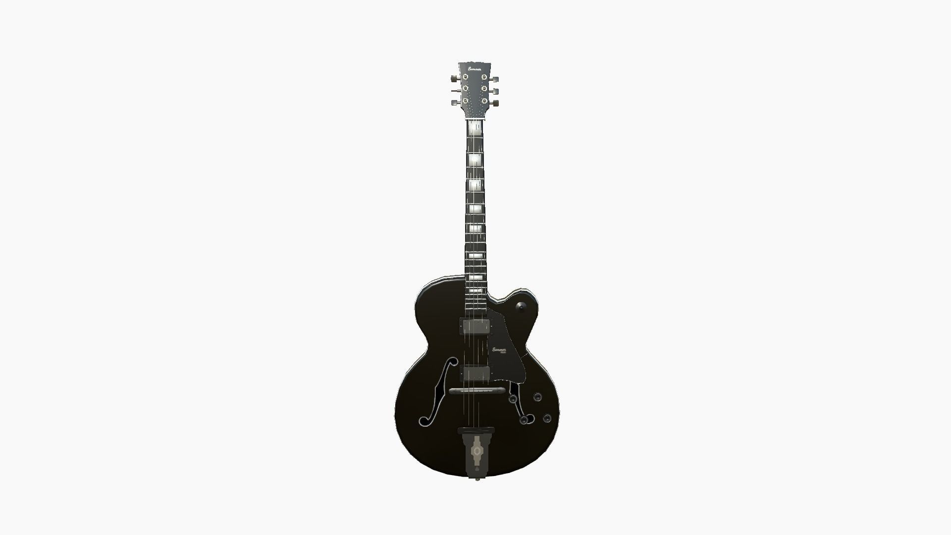 Electric Guitar J03 Black - Music Instrument Design Low-poly 3D model_1