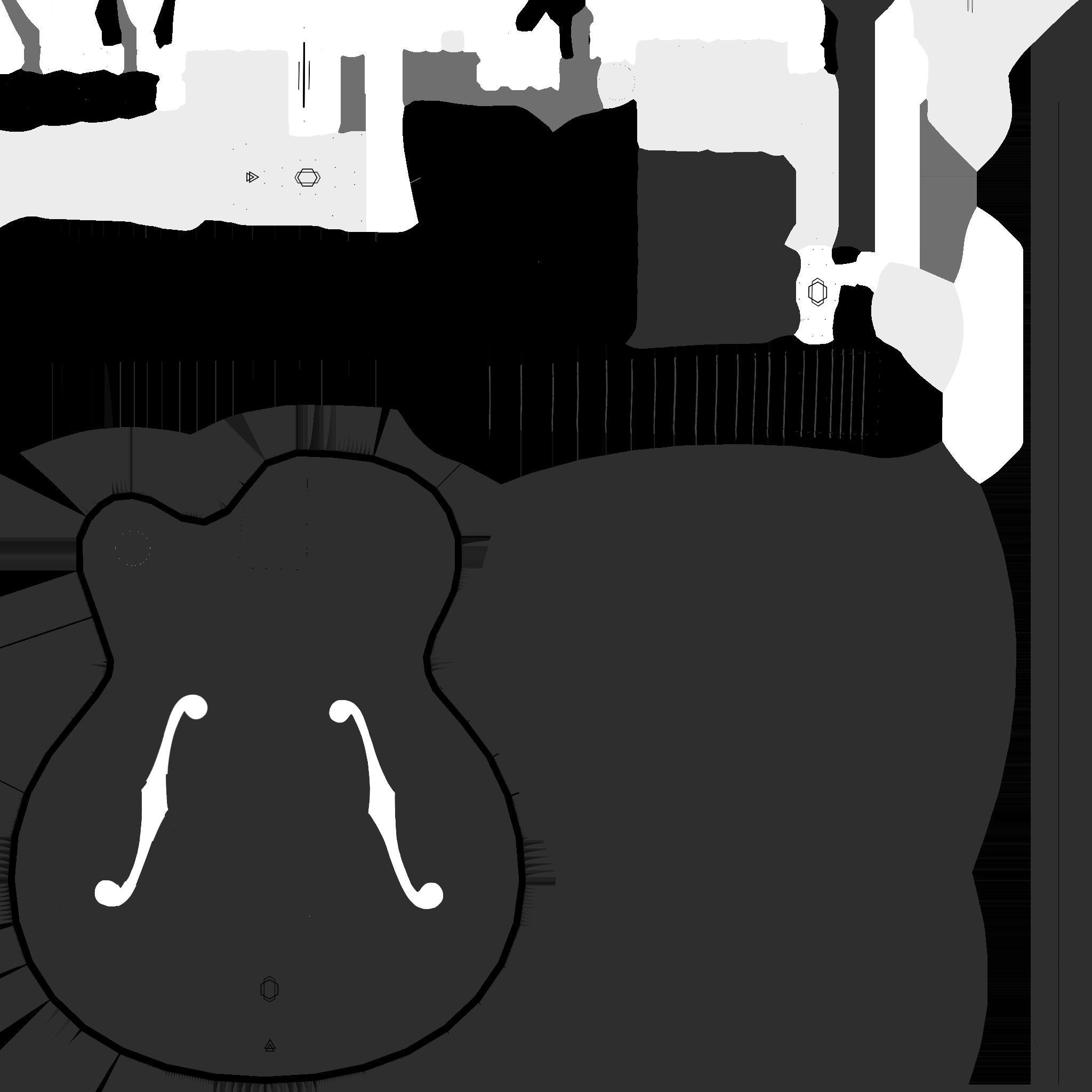 Electric Guitar J05 Dark Blue - Music Instrument Design Low-poly 3D model_22