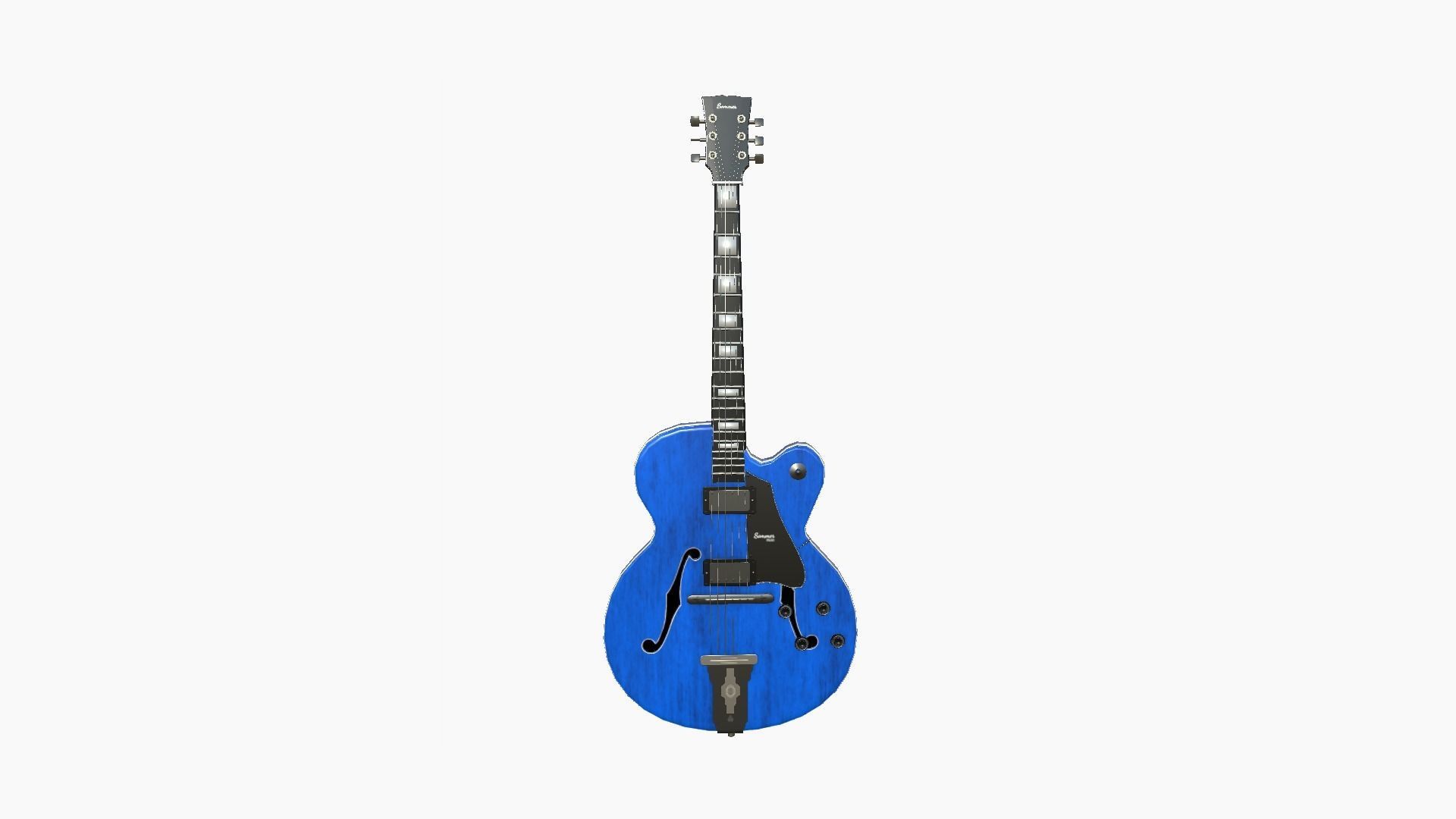 Electric Guitar J05 Dark Blue - Music Instrument Design Low-poly 3D model_1