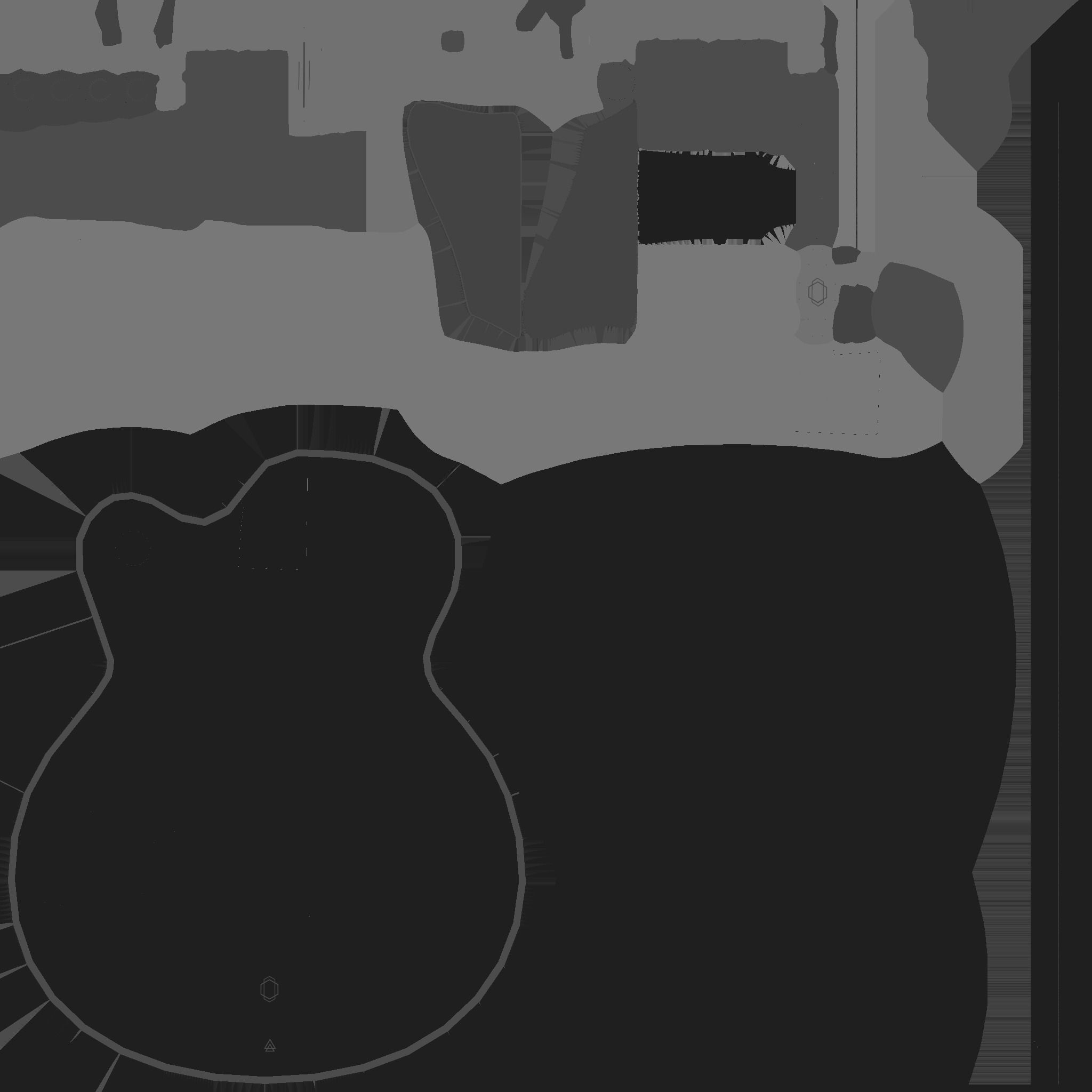 Electric Guitar J05 Dark Blue - Music Instrument Design Low-poly 3D model_24