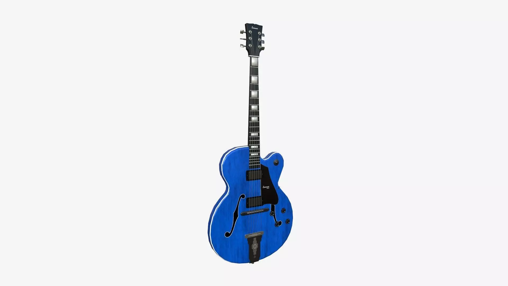 Electric Guitar J05 Dark Blue - Music Instrument Design Low-poly 3D model_0