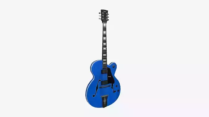 Electric Guitar J05 Dark Blue - Music Instrument Design Low-poly 3D model