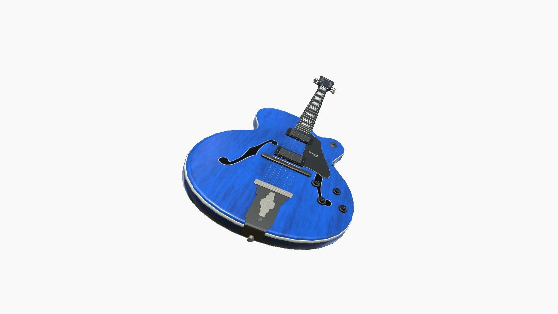 Electric Guitar J05 Dark Blue - Music Instrument Design Low-poly 3D model_2