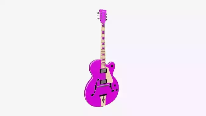 Electric Guitar J06 Pink - Music Instrument Design Low-poly 3D model