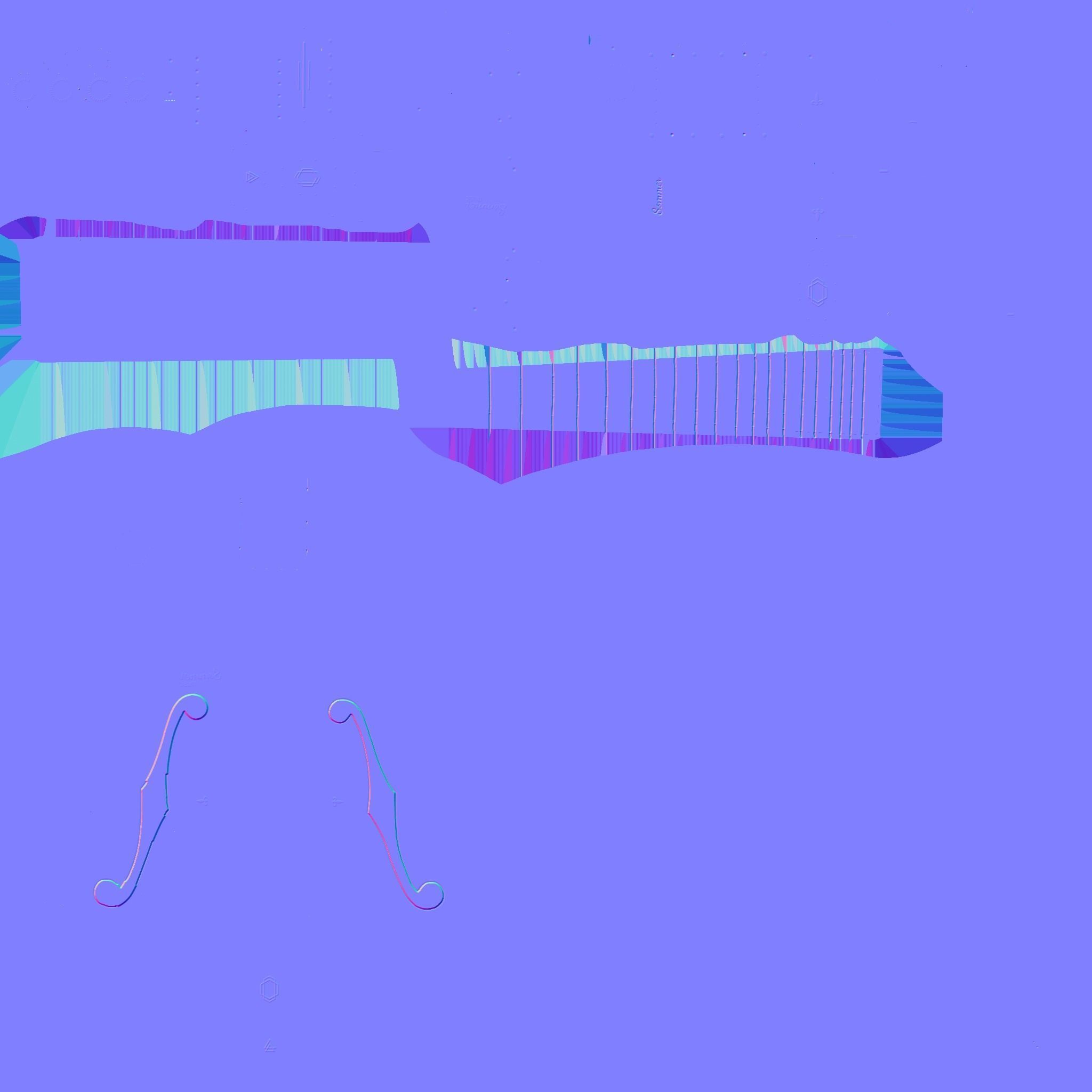 Electric Guitar J06 Pink - Music Instrument Design Low-poly 3D model_23